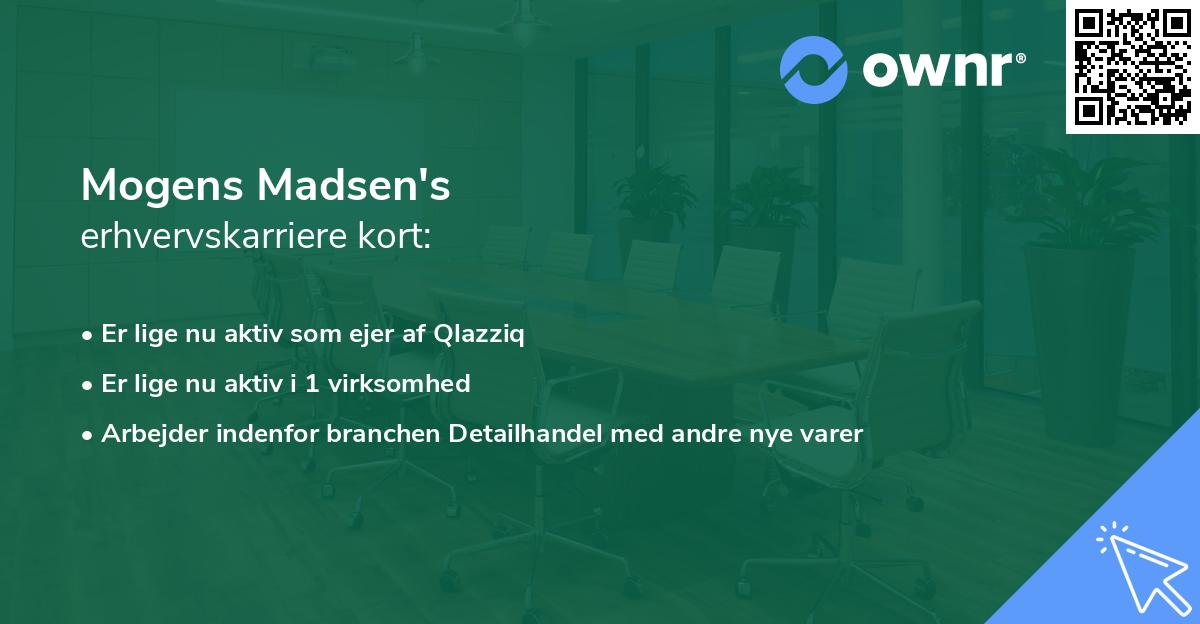 Mogens Madsen's erhvervskarriere kort