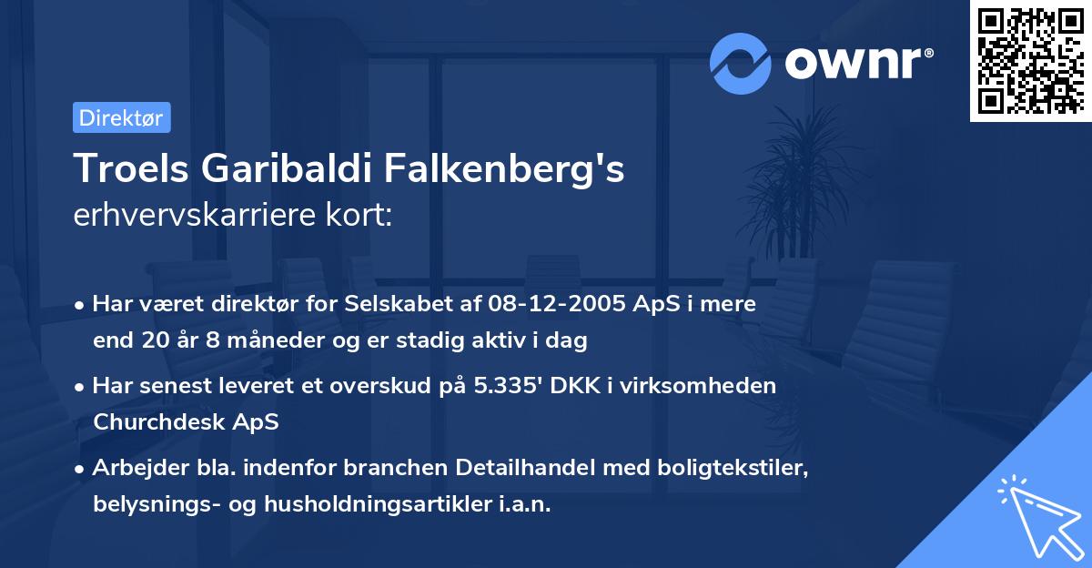 Troels Garibaldi Falkenberg's erhvervskarriere kort