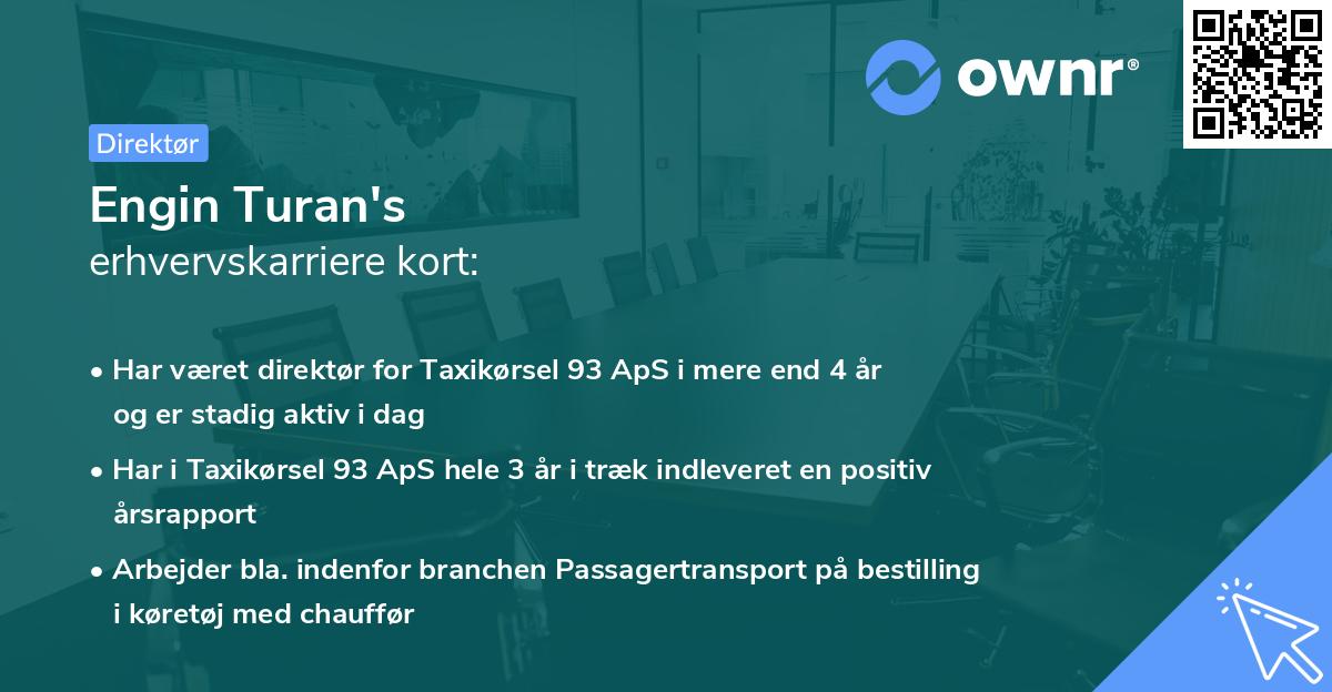 Engin Turan's erhvervskarriere kort