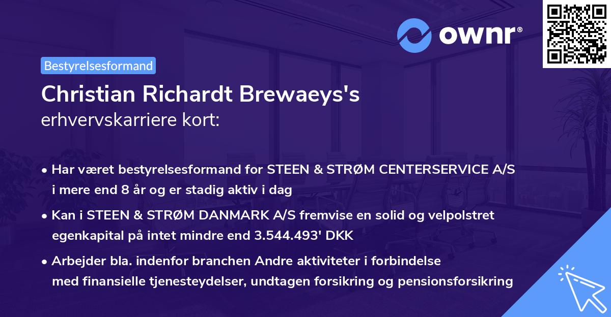 Christian Richardt Brewaeys's erhvervskarriere kort
