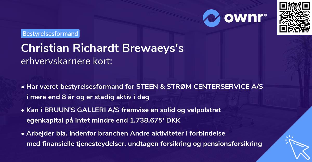 Christian Richardt Brewaeys's erhvervskarriere kort