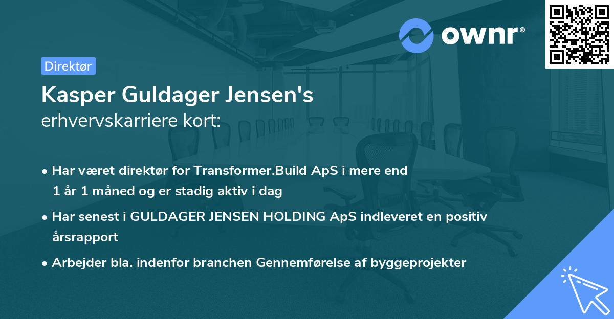 Kasper Guldager Jensen's erhvervskarriere kort