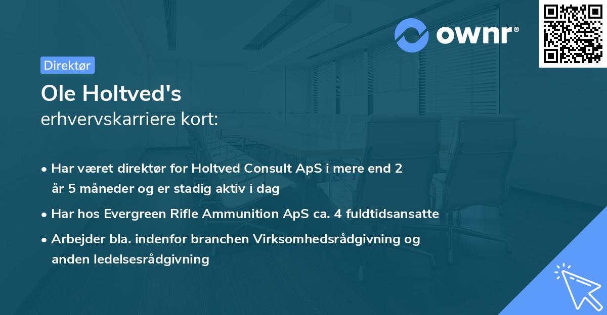 Ole Holtved's erhvervskarriere kort