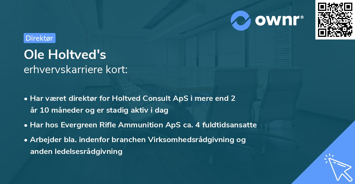 Ole Holtved's erhvervskarriere kort