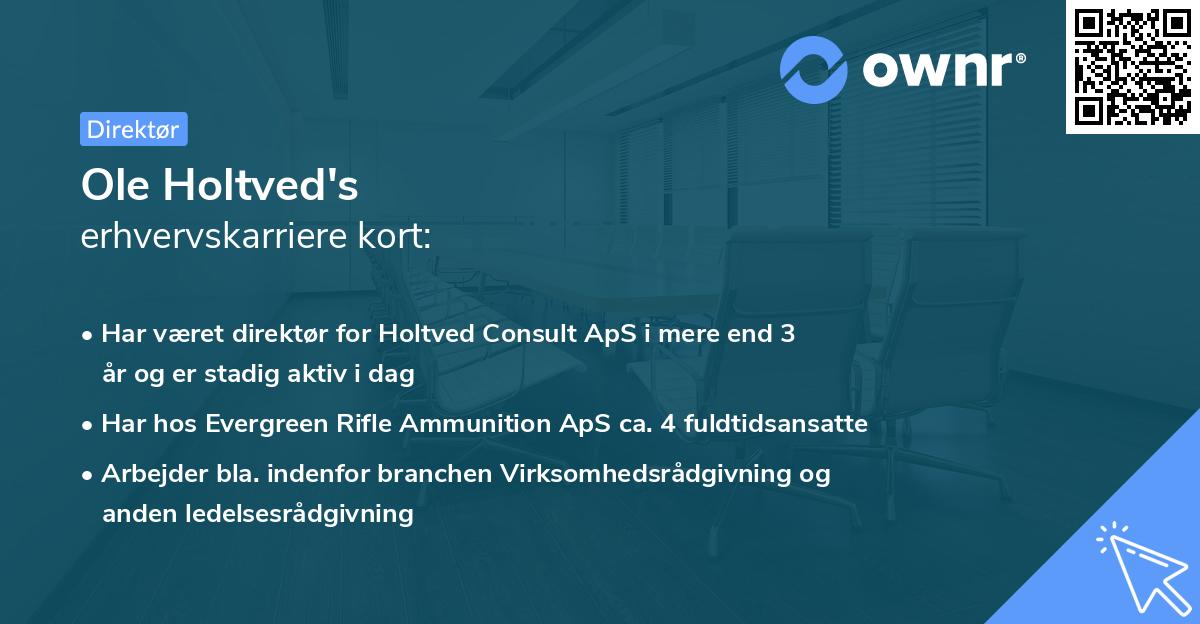 Ole Holtved's erhvervskarriere kort