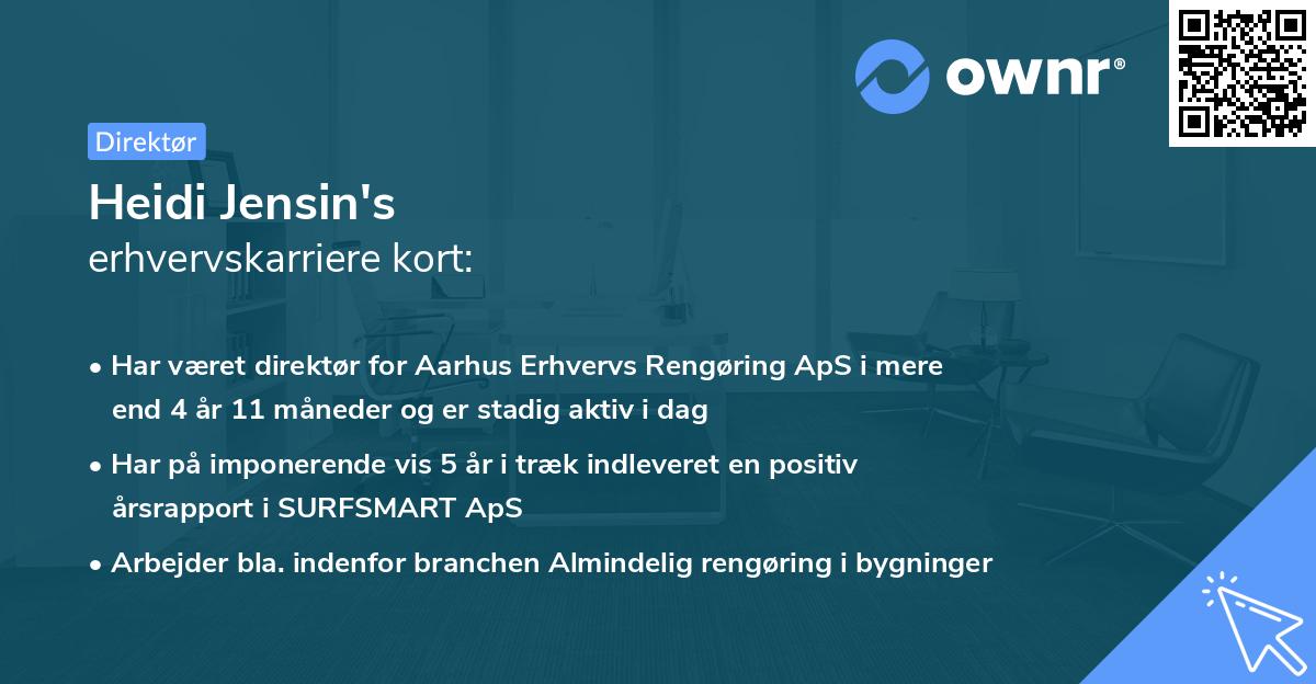 Heidi Jensin's erhvervskarriere kort