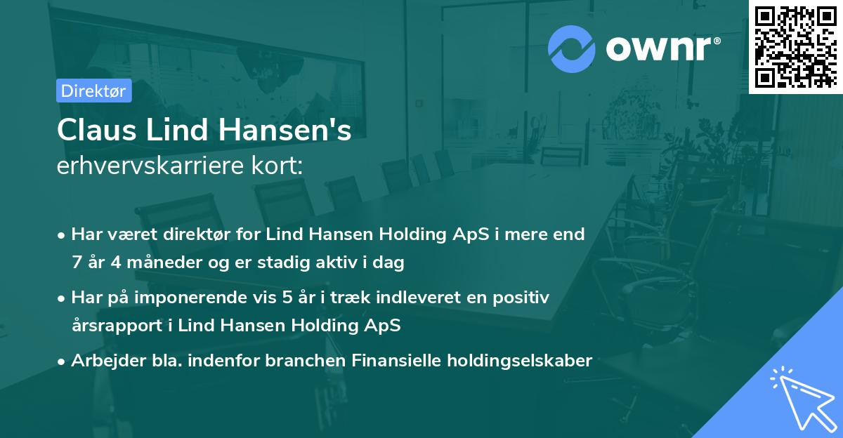 Claus Lind Hansen's erhvervskarriere kort