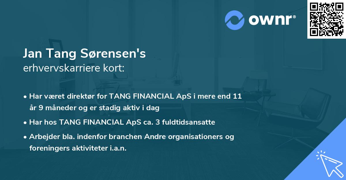 Jan Tang Sørensen's erhvervskarriere kort