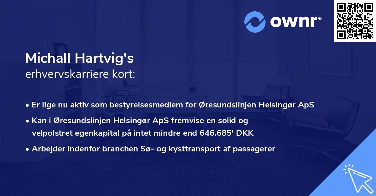 Michall Hartvig's erhvervskarriere kort