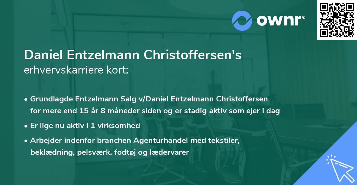 Daniel Entzelmann Christoffersen's erhvervskarriere kort