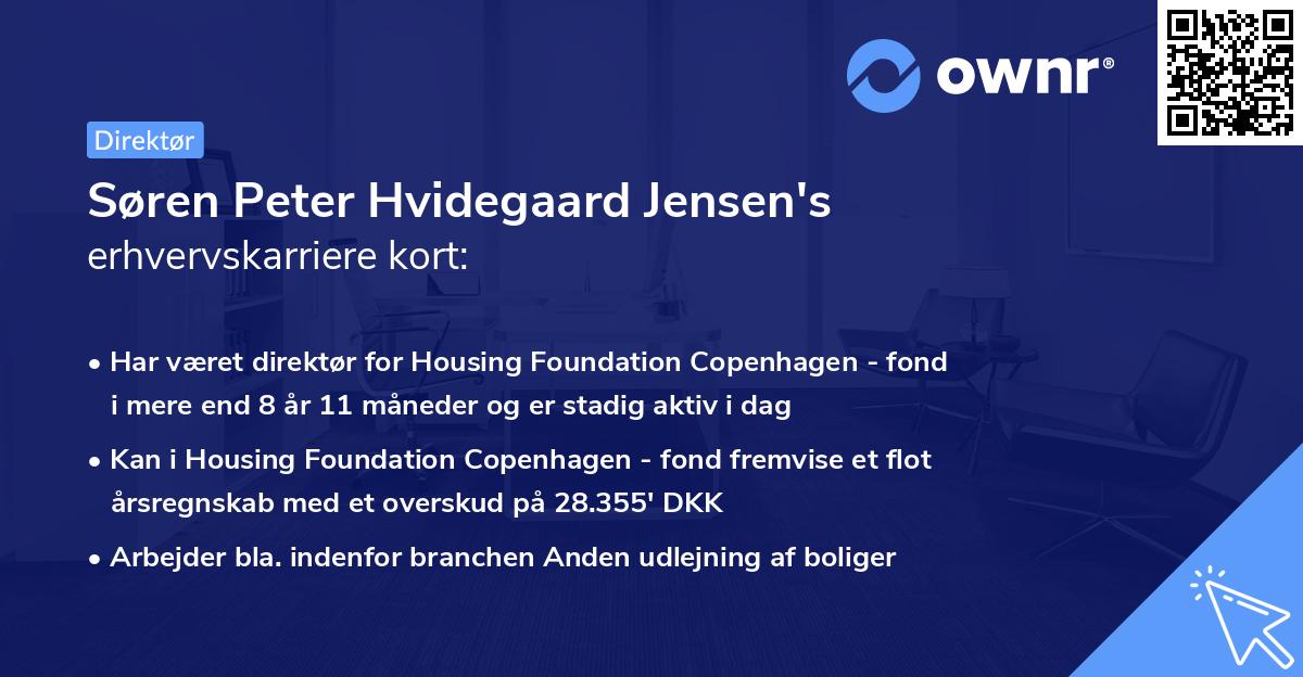 Søren Peter Hvidegaard Jensen's erhvervskarriere kort
