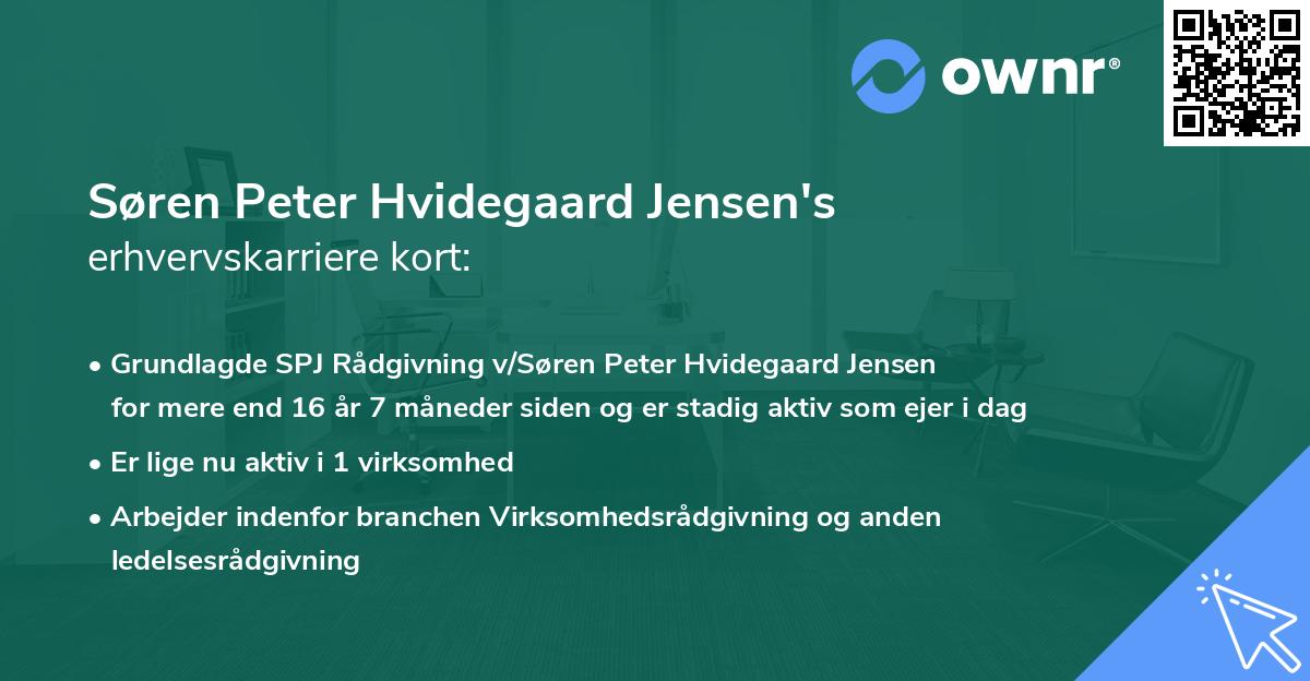 Søren Peter Hvidegaard Jensen's erhvervskarriere kort