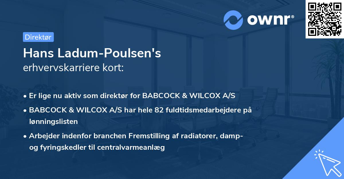 Hans Ladum-Poulsen's erhvervskarriere kort