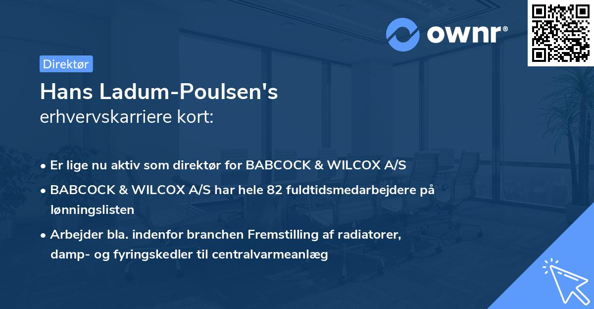 Hans Ladum-Poulsen's erhvervskarriere kort
