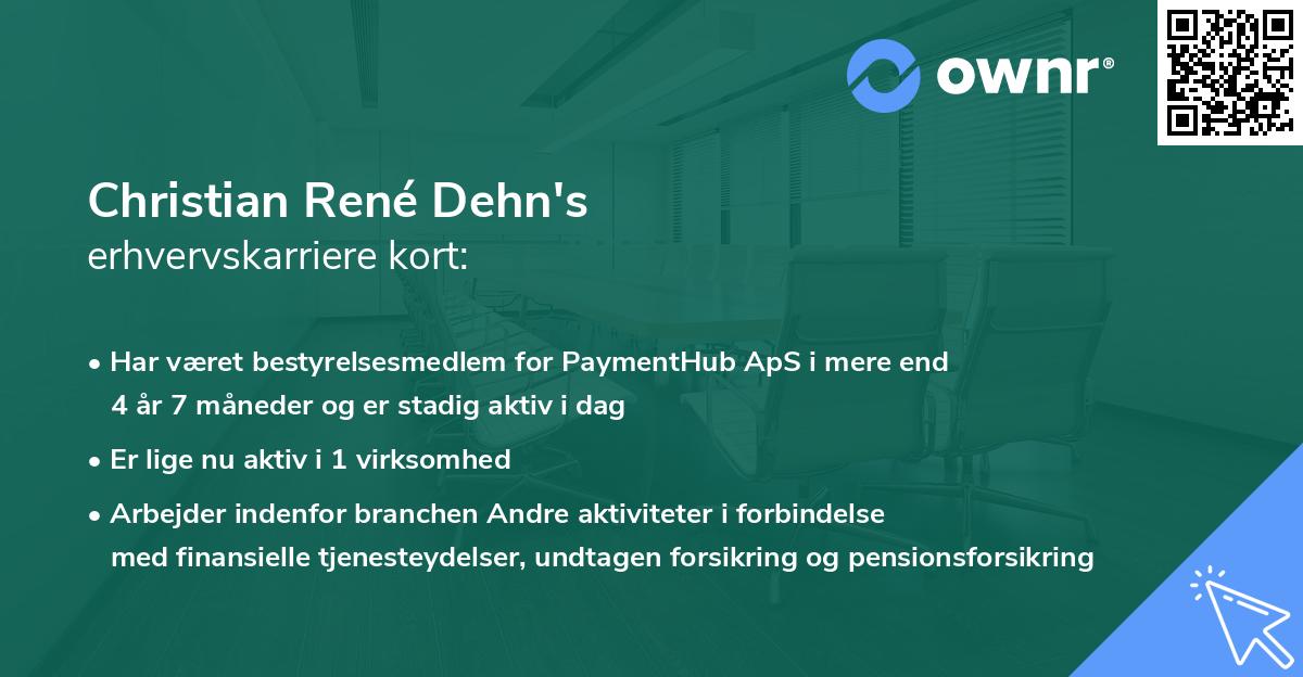 Christian René Dehn's erhvervskarriere kort