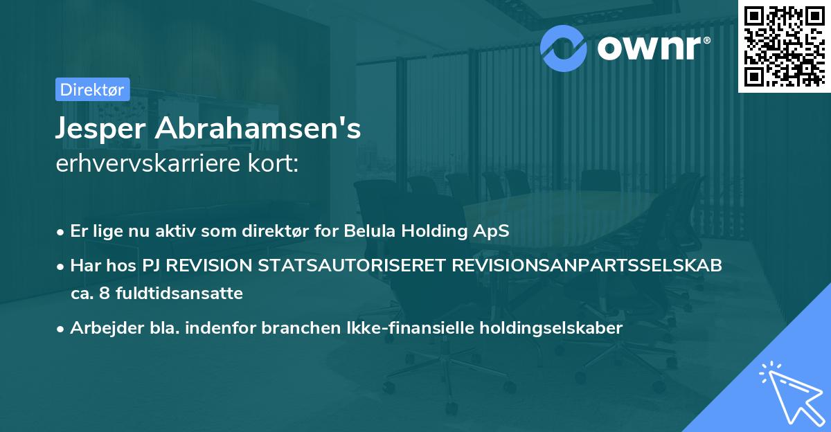 Jesper Abrahamsen's erhvervskarriere kort