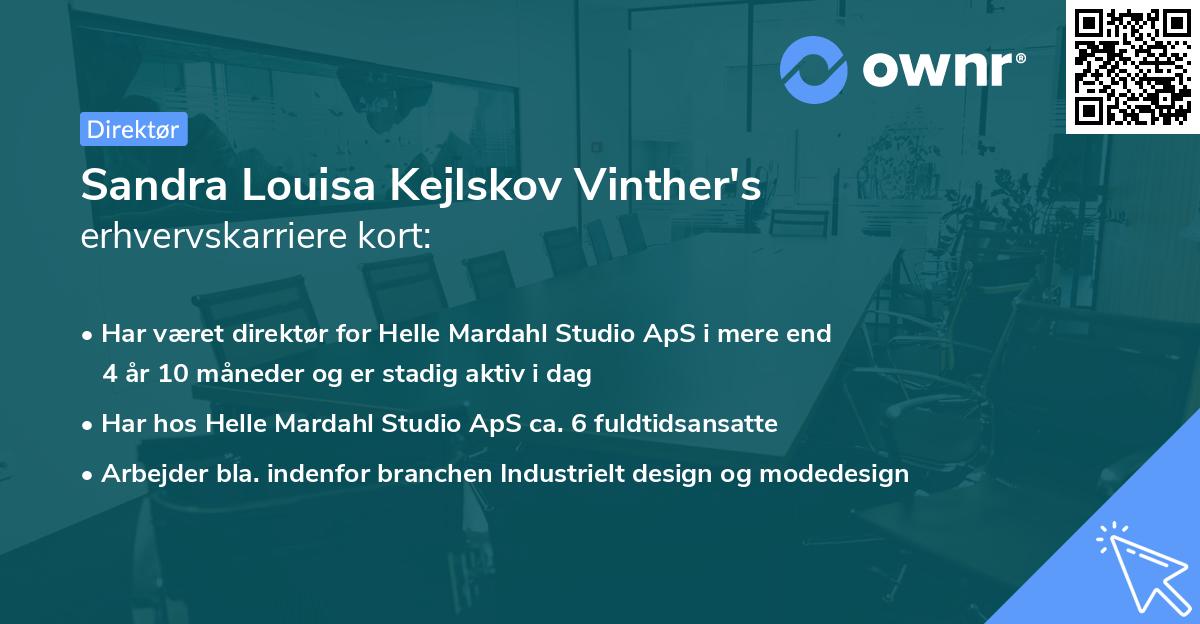 Sandra Louisa Kejlskov Vinther's erhvervskarriere kort