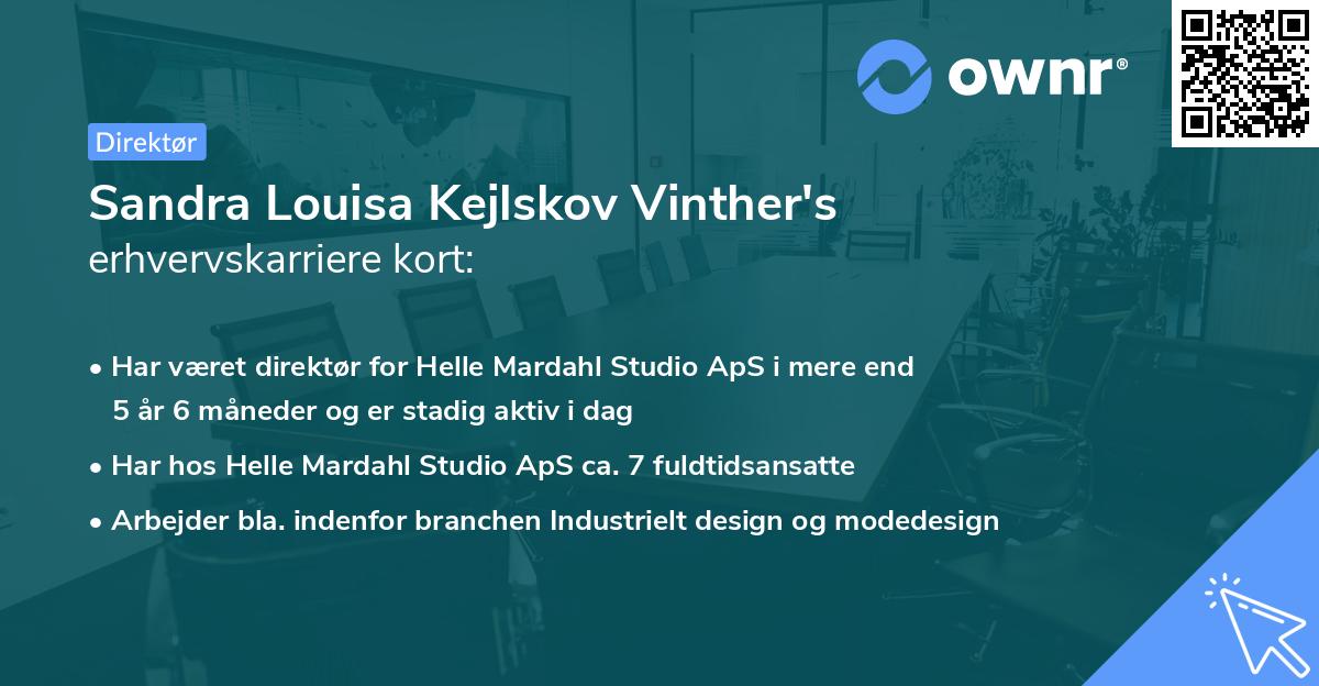 Sandra Louisa Kejlskov Vinther's erhvervskarriere kort