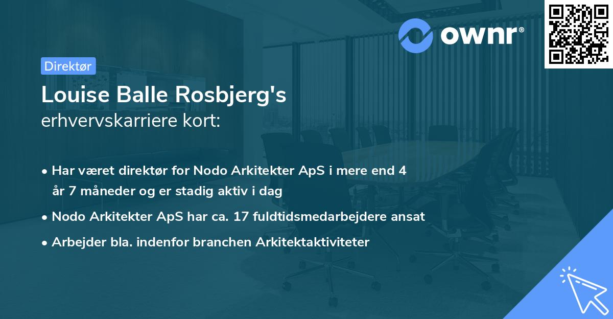 Louise Balle Rosbjerg's erhvervskarriere kort