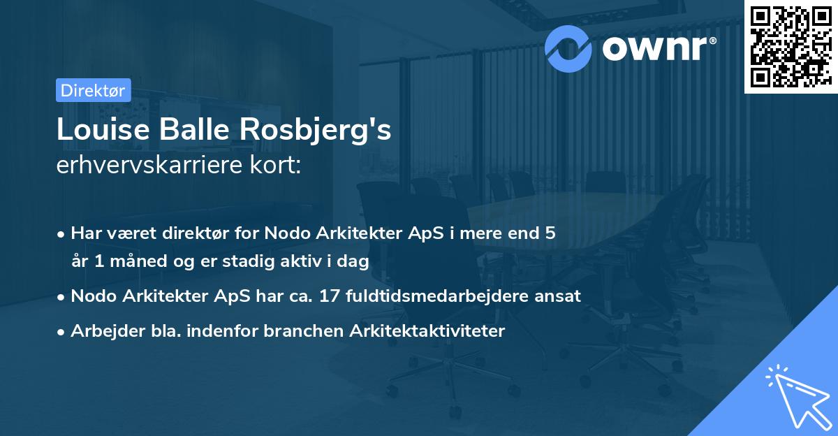Louise Balle Rosbjerg's erhvervskarriere kort