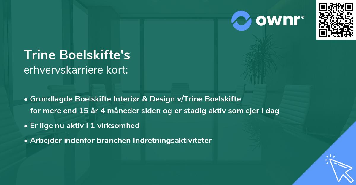 Trine Boelskifte's erhvervskarriere kort