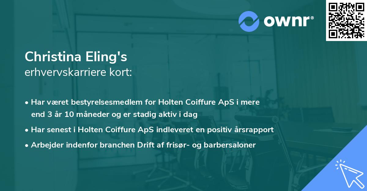 Christina Eling's erhvervskarriere kort