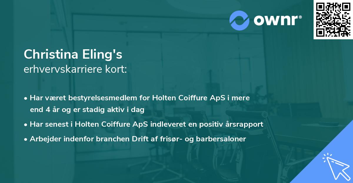 Christina Eling's erhvervskarriere kort