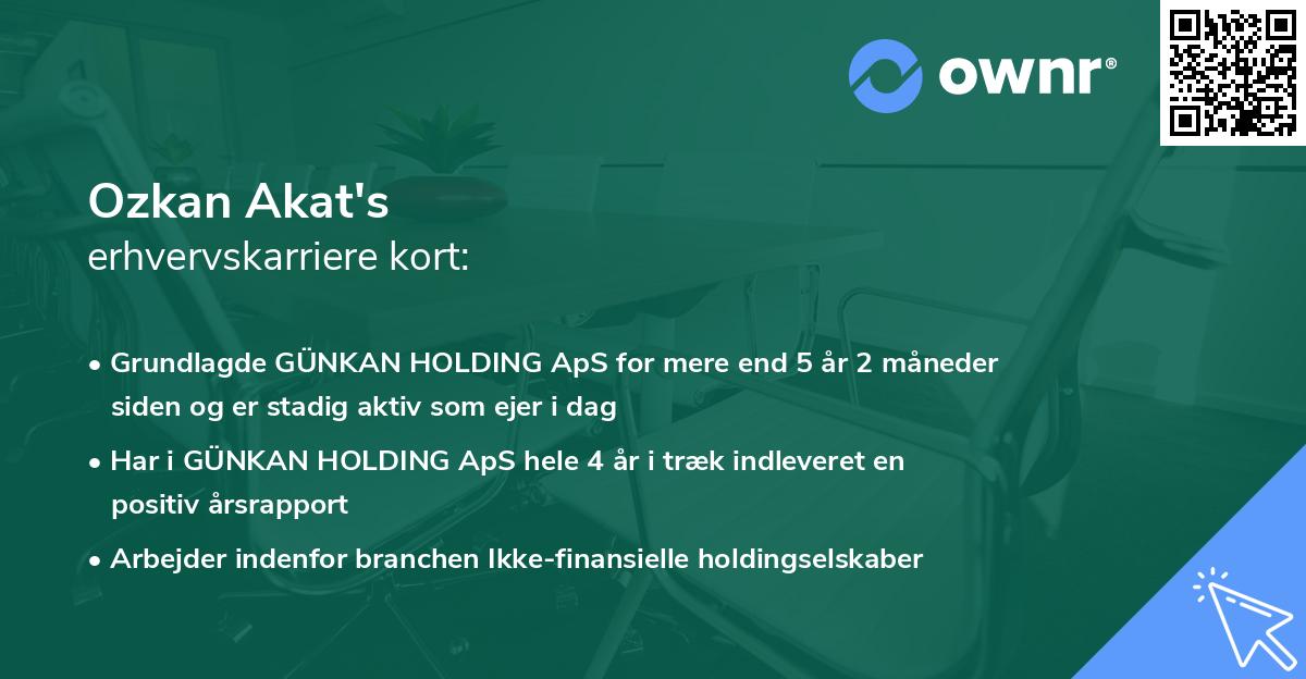 Ozkan Akat's erhvervskarriere kort