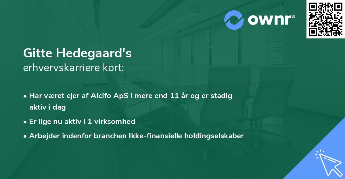 Gitte Hedegaard's erhvervskarriere kort