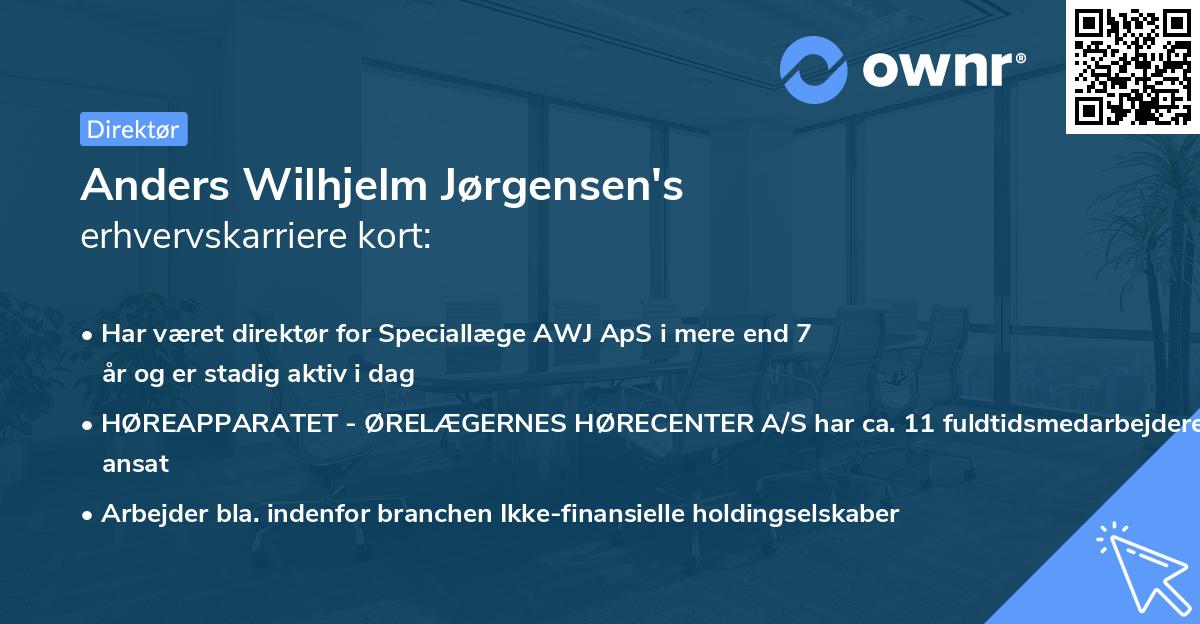 Anders Wilhjelm Jørgensen's erhvervskarriere kort