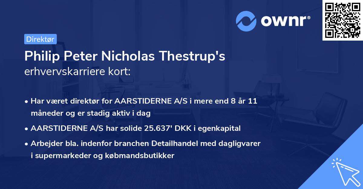 Philip Peter Nicholas Thestrup's erhvervskarriere kort