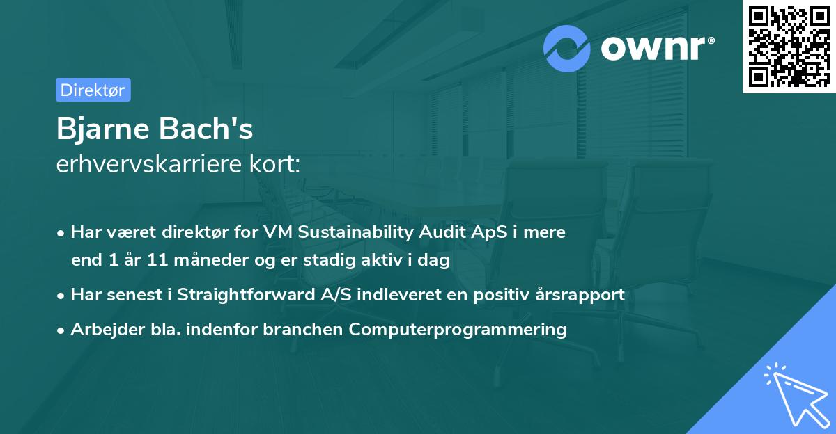 Bjarne Bach's erhvervskarriere kort
