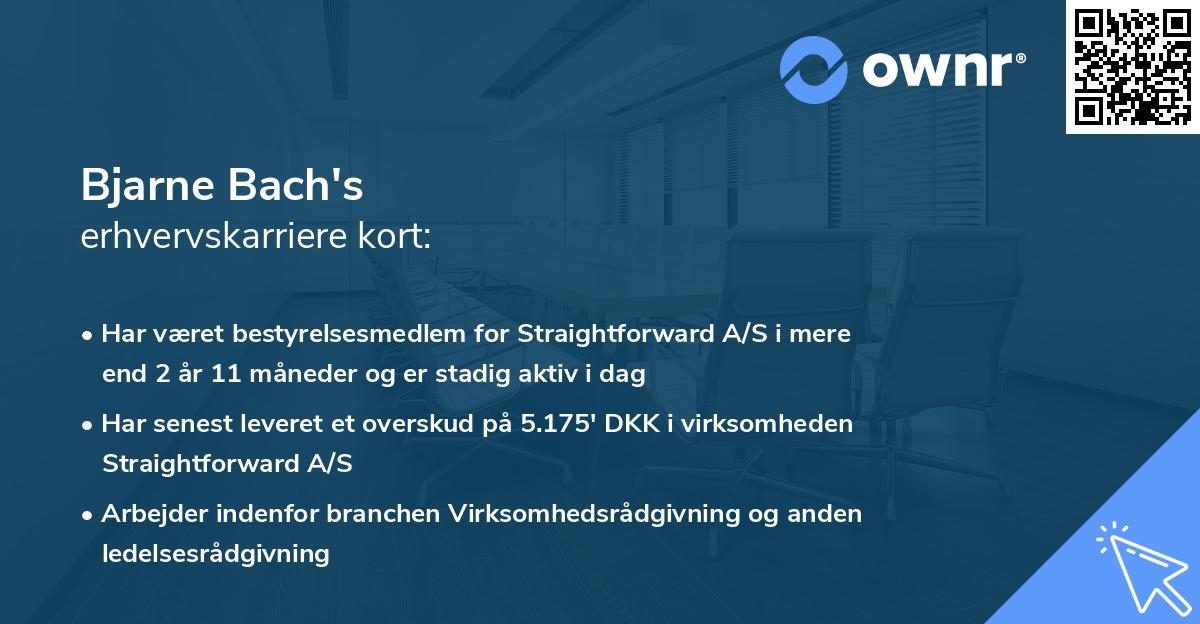 Bjarne Bach's erhvervskarriere kort