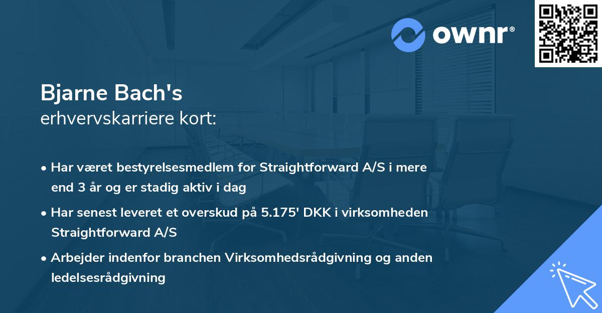 Bjarne Bach's erhvervskarriere kort