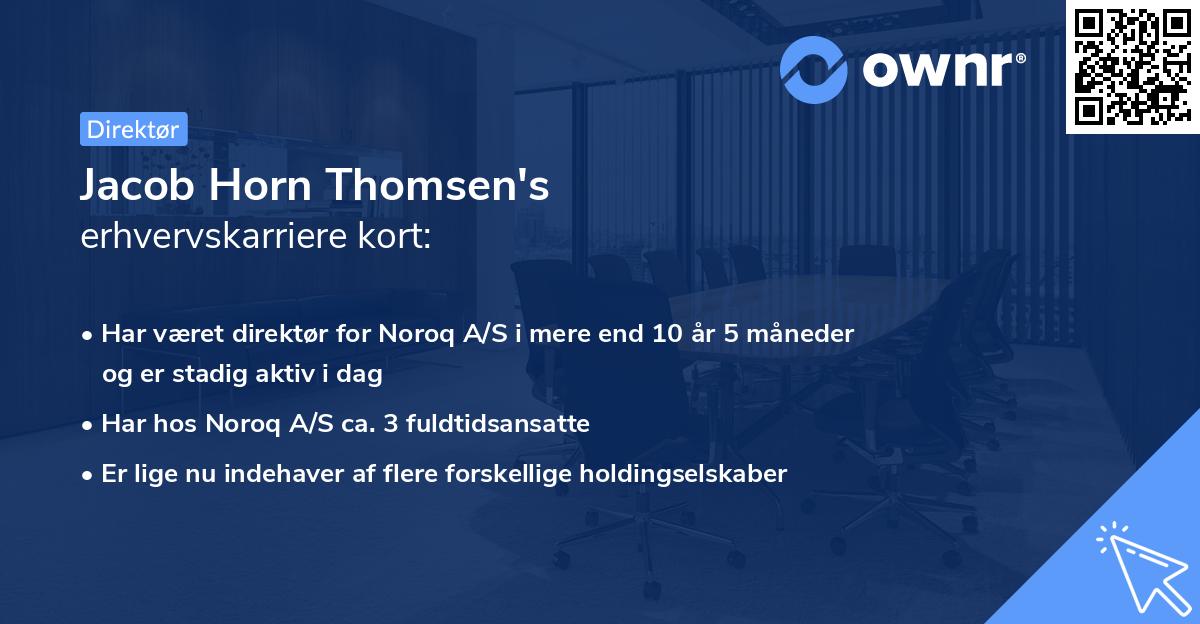 Jacob Horn Thomsen's erhvervskarriere kort