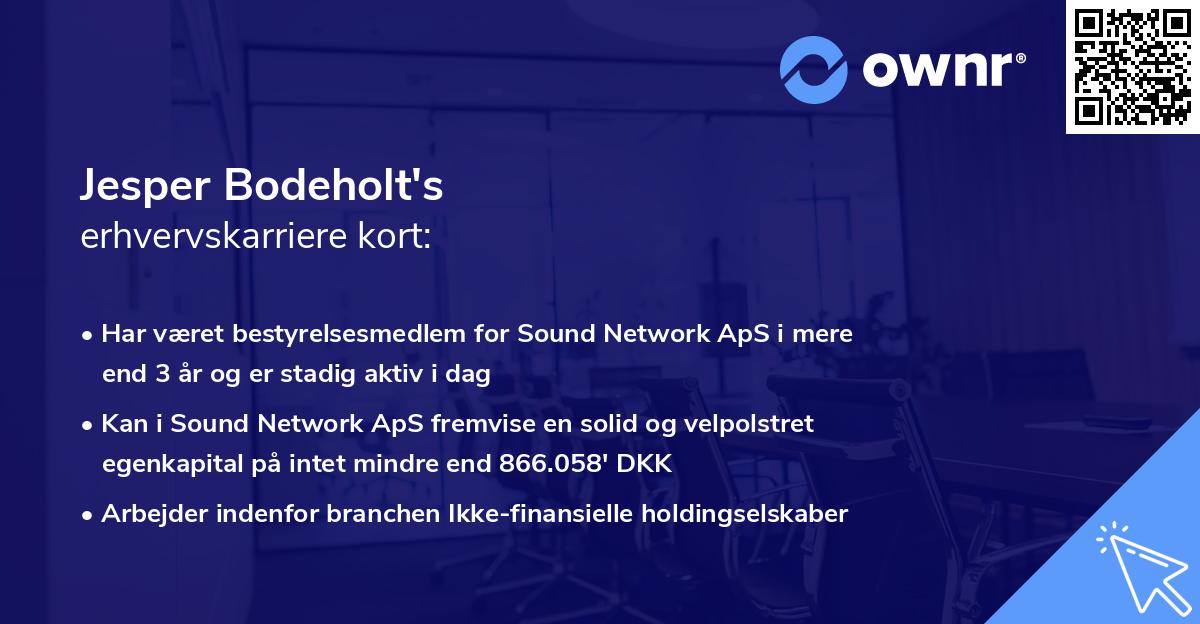 Jesper Bodeholt's erhvervskarriere kort