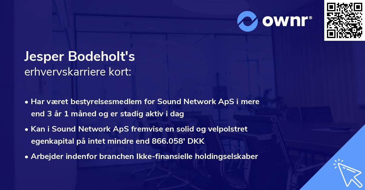 Jesper Bodeholt's erhvervskarriere kort