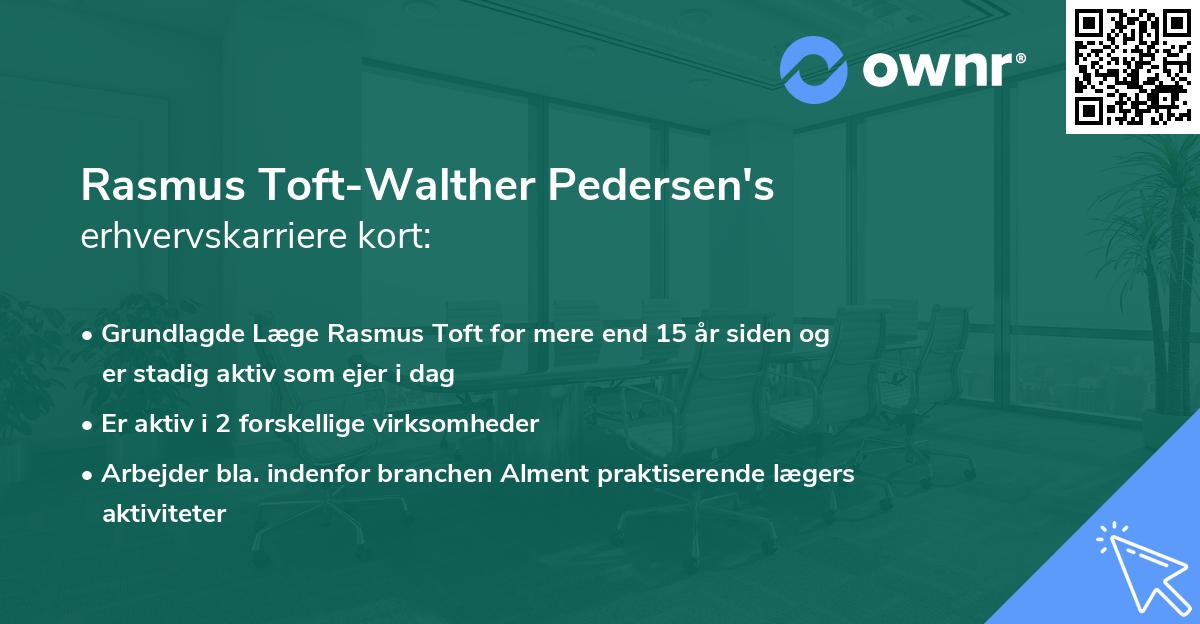 Rasmus Toft-Walther Pedersen's erhvervskarriere kort