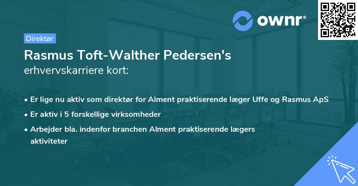 Rasmus Toft-Walther Pedersen's erhvervskarriere kort