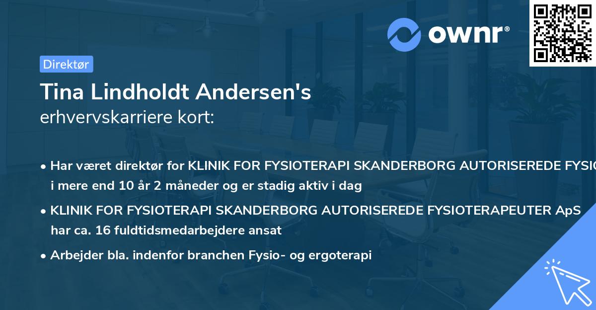Tina Lindholdt Andersen's erhvervskarriere kort
