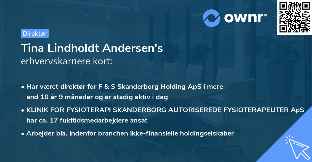 Tina Lindholdt Andersen's erhvervskarriere kort