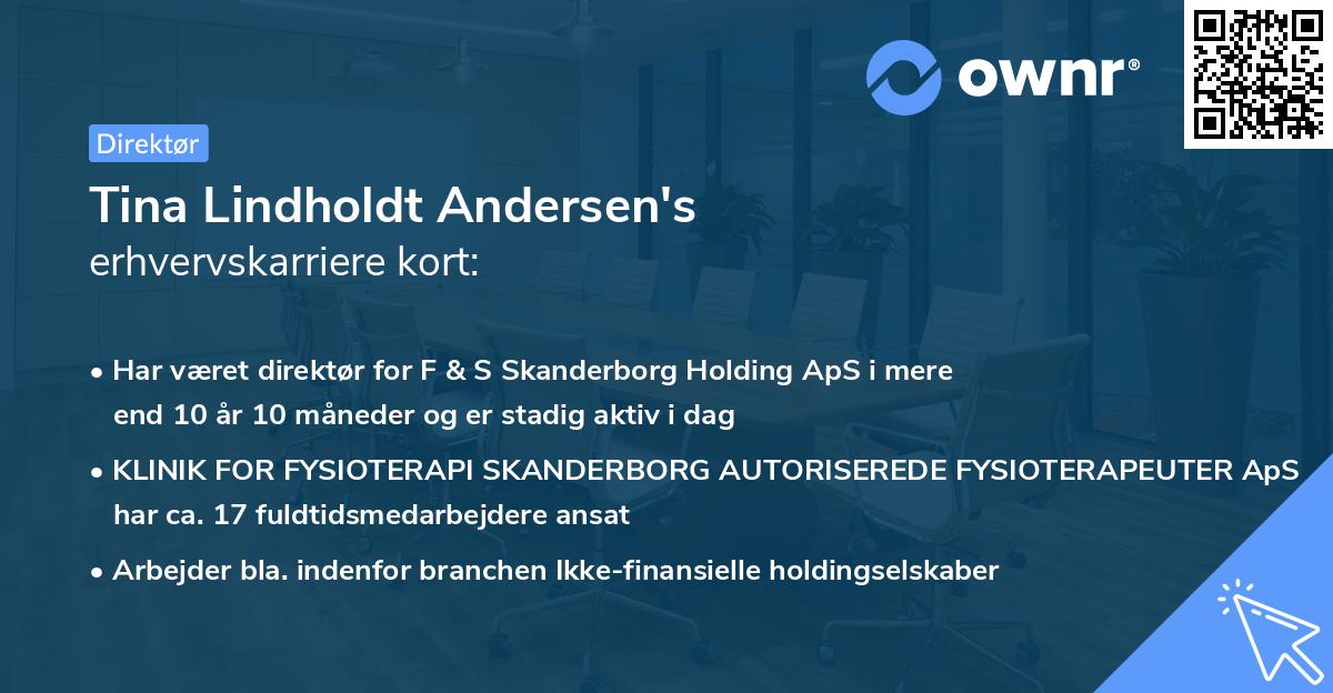 Tina Lindholdt Andersen's erhvervskarriere kort