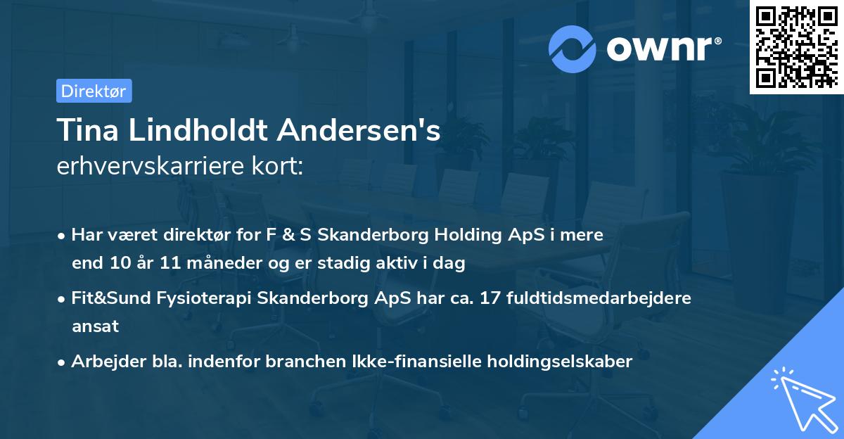 Tina Lindholdt Andersen's erhvervskarriere kort