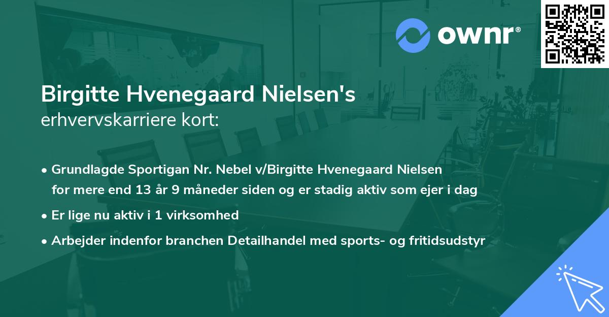 Birgitte Hvenegaard Nielsen's erhvervskarriere kort