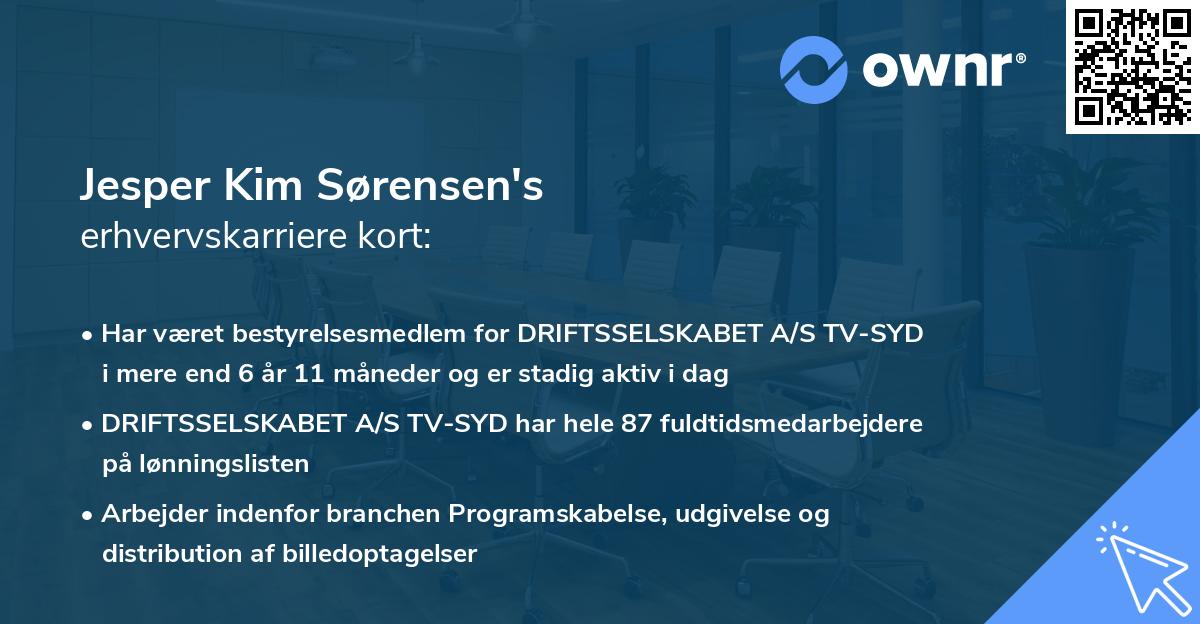 Jesper Kim Sørensen's erhvervskarriere kort