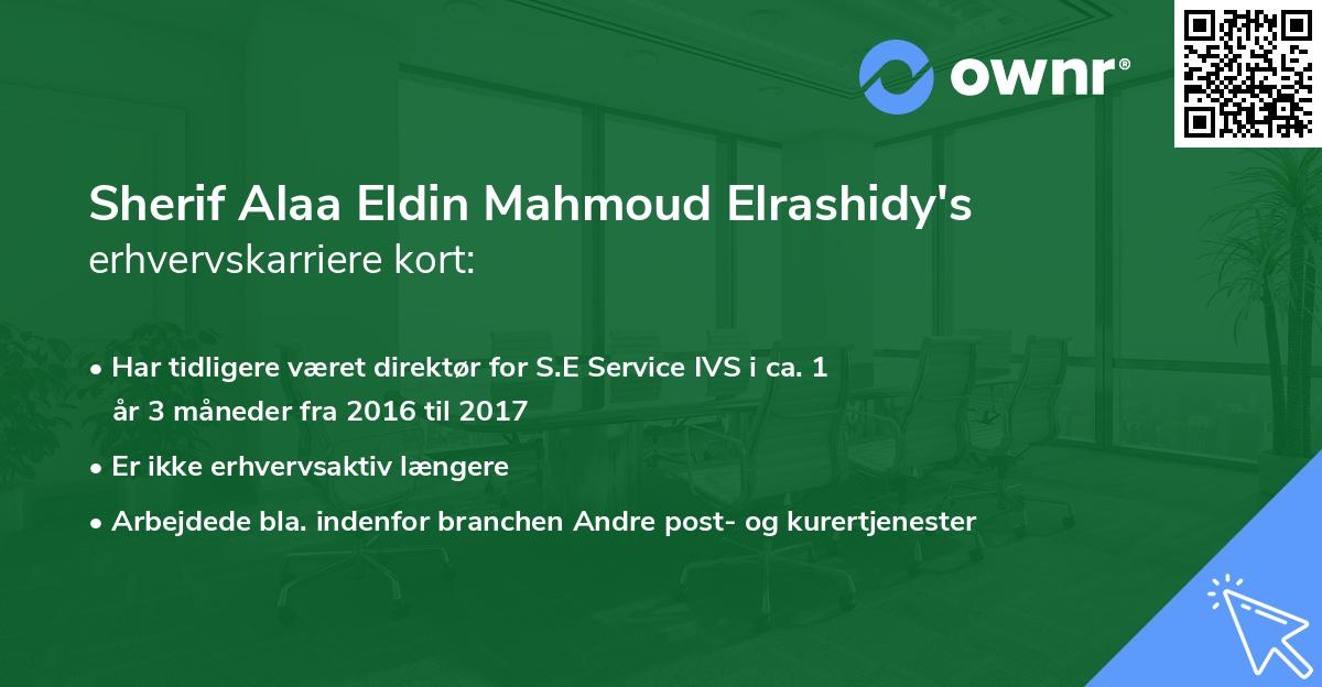Sherif Alaa Eldin Mahmoud Elrashidy's erhvervskarriere kort