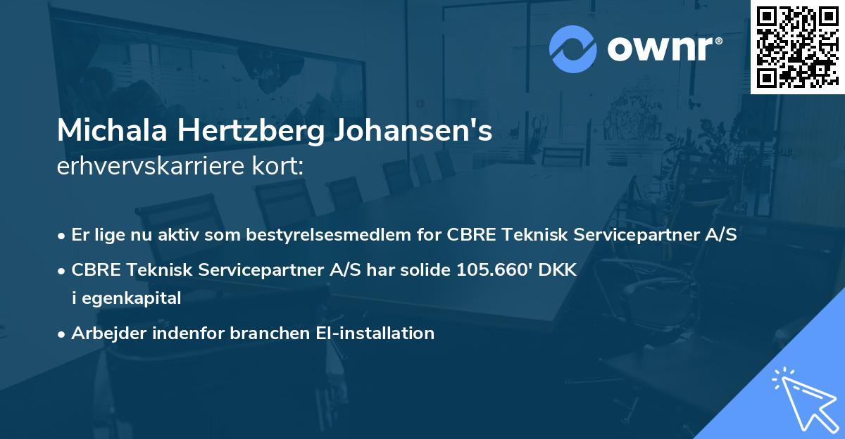 Michala Hertzberg Johansen's erhvervskarriere kort