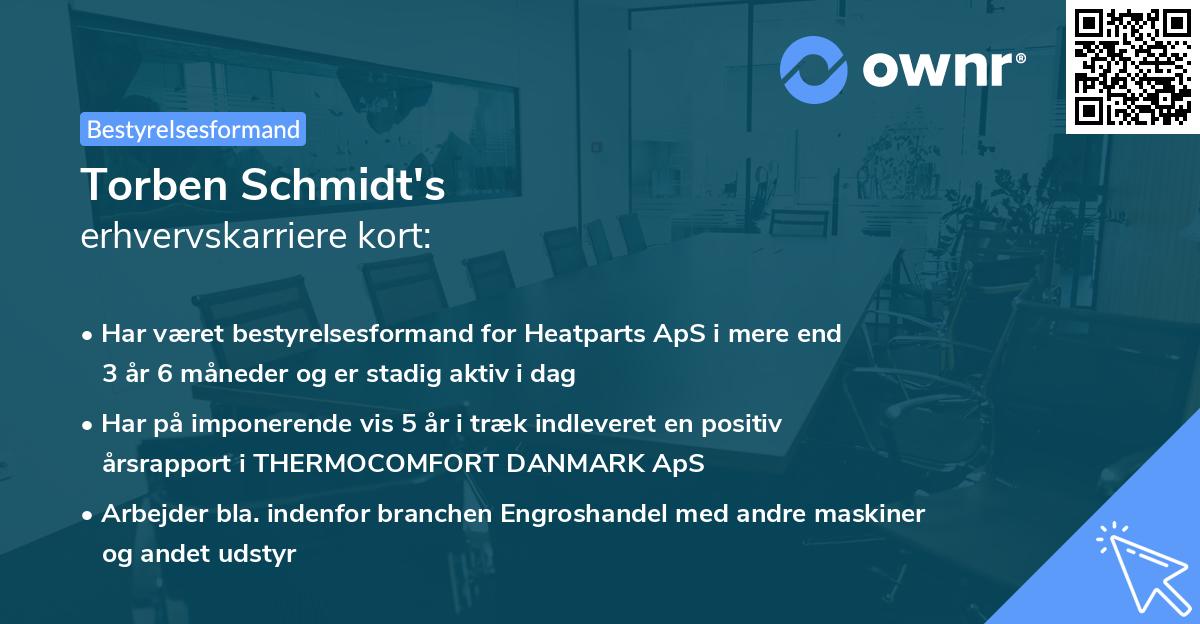 Torben Schmidt's erhvervskarriere kort