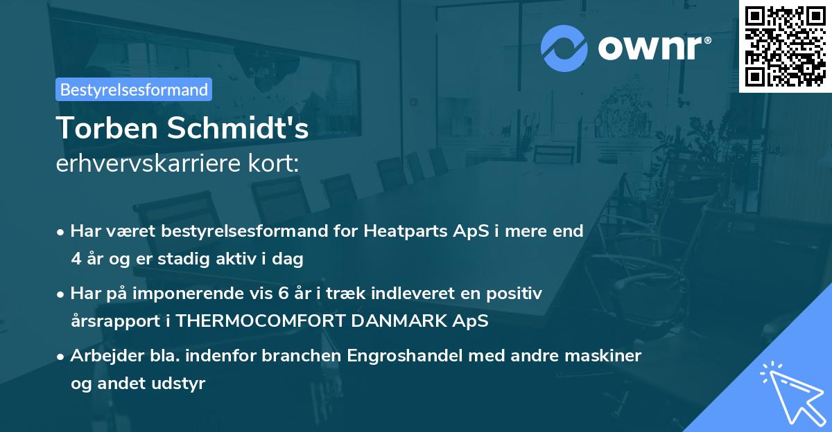 Torben Schmidt's erhvervskarriere kort