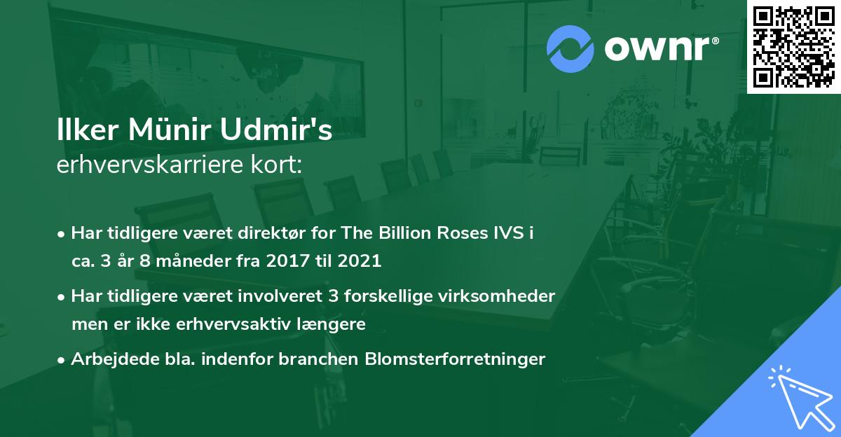 Ilker Münir Udmir's erhvervskarriere kort